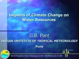 Impacts of Climate Change on Water Resources