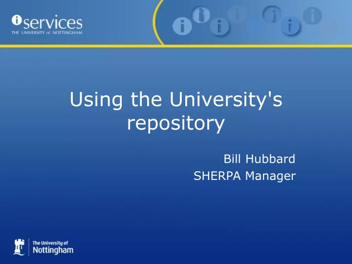 using the university s repository