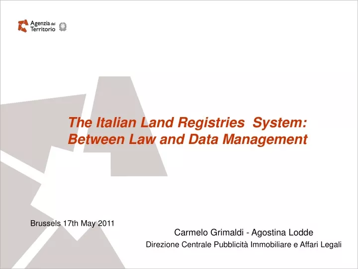 the italian land registries system between