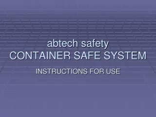 abtech safety CONTAINER SAFE SYSTEM