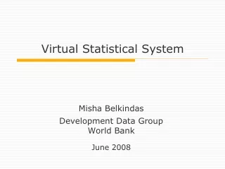 Virtual Statistical System