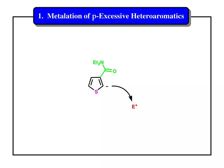 1 metalation of p excessive heteroaromatics