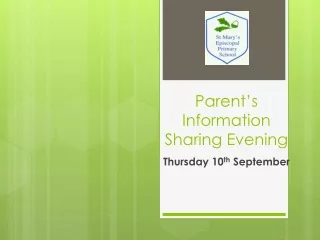 Parent’s Information Sharing Evening