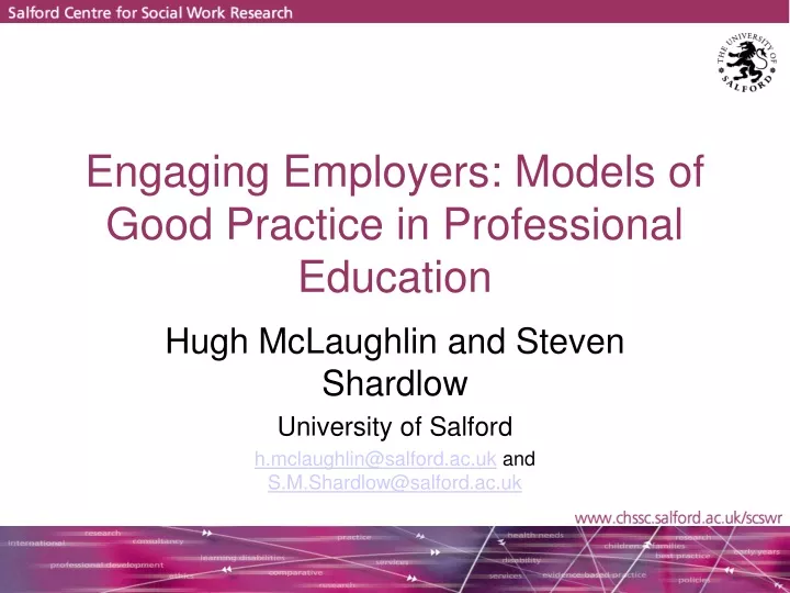 engaging employers models of good practice in professional education