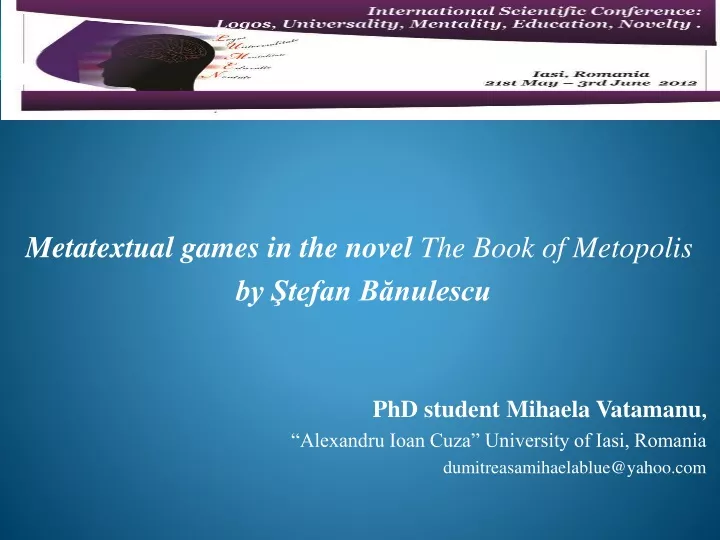 metatextual games in the novel the book