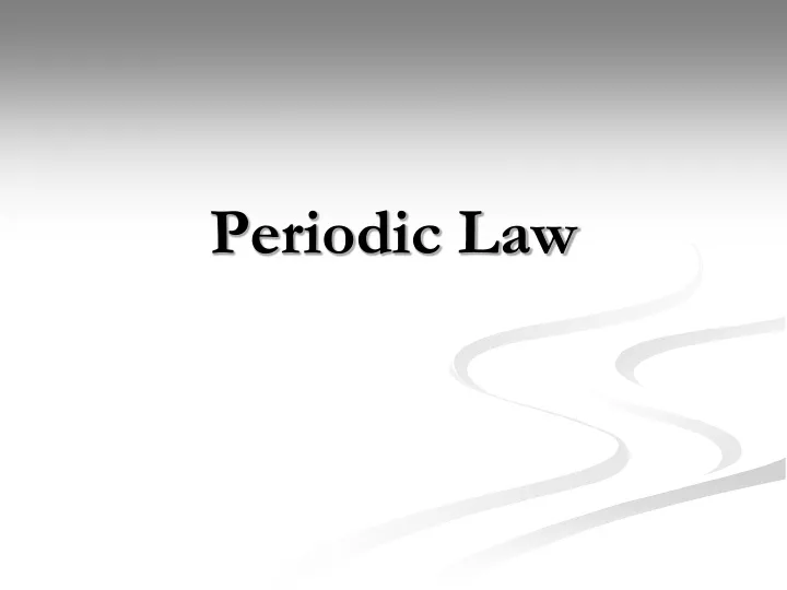 periodic law