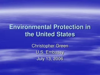 Environmental Protection in the United States