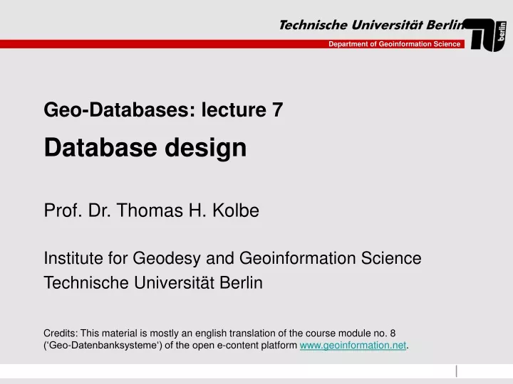 geo databases lecture 7 database design