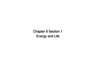 Chapter 8 Section 1  Energy and Life