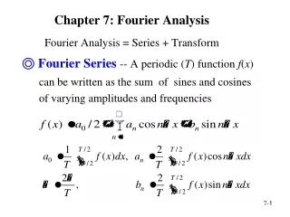 Chapter 7: Fourier Analysis