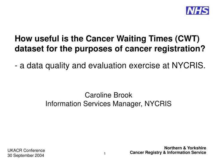 how useful is the cancer waiting times