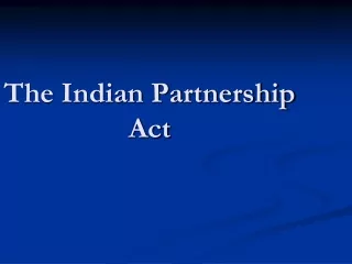 The Indian Partnership Act