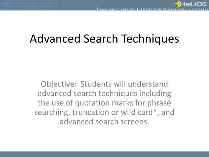 advanced search techniques