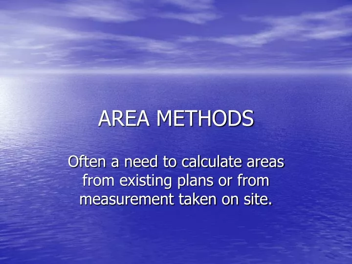 area methods