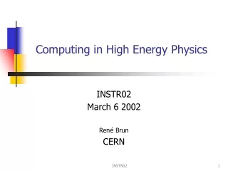 Computing in High Energy Physics