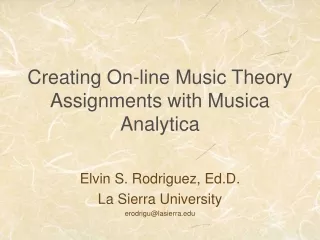 Creating On-line Music Theory Assignments with Musica Analytica