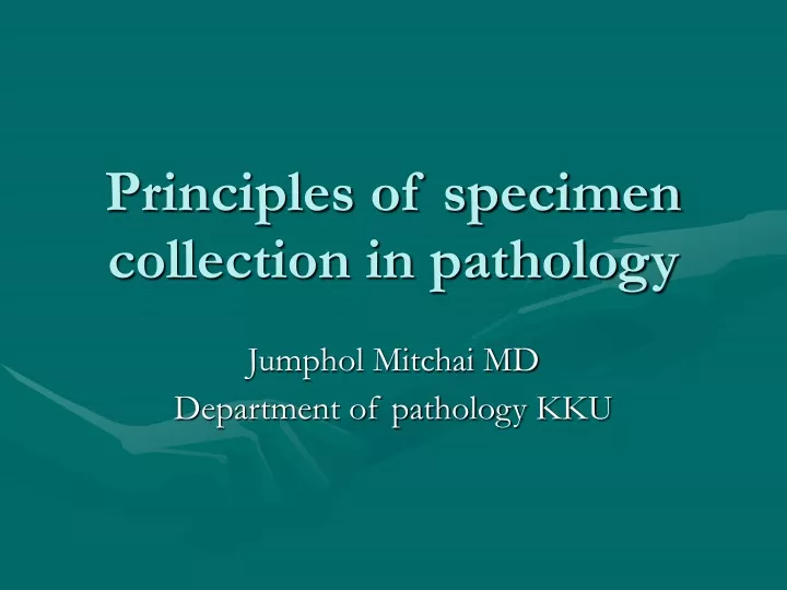 principles of specimen collection in pathology