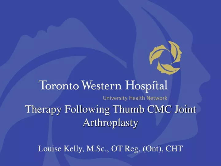 therapy following thumb cmc joint arthroplasty