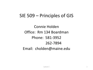 SIE 509 – Principles of GIS