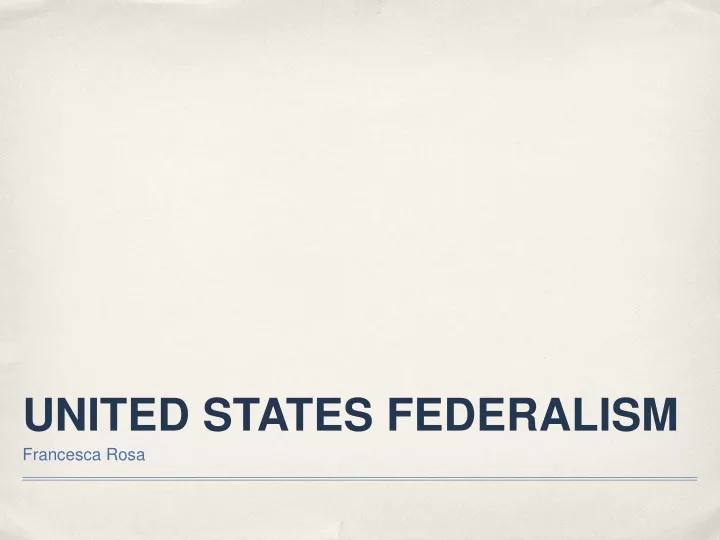 united states federalism