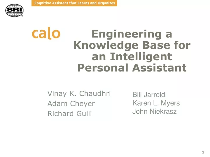 engineering a knowledge base for an intelligent personal assistant