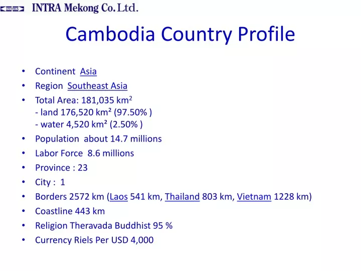 cambodia country profile