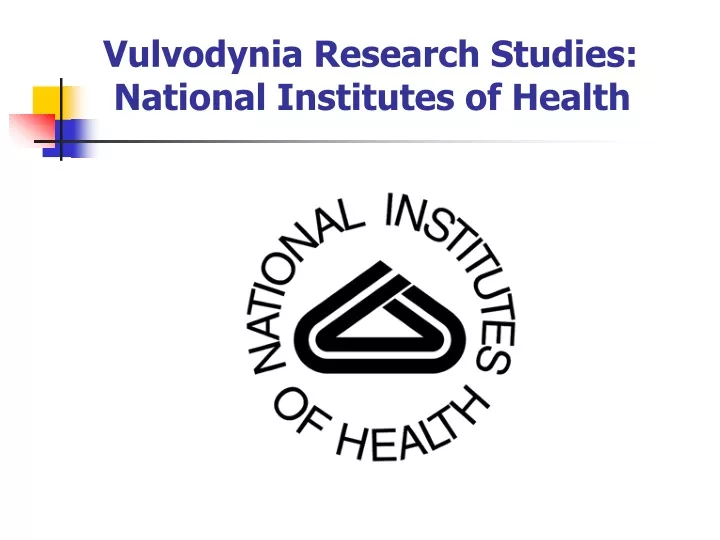 vulvodynia research studies national institutes of health