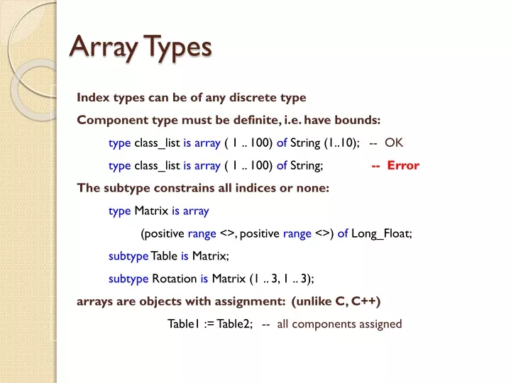 array types