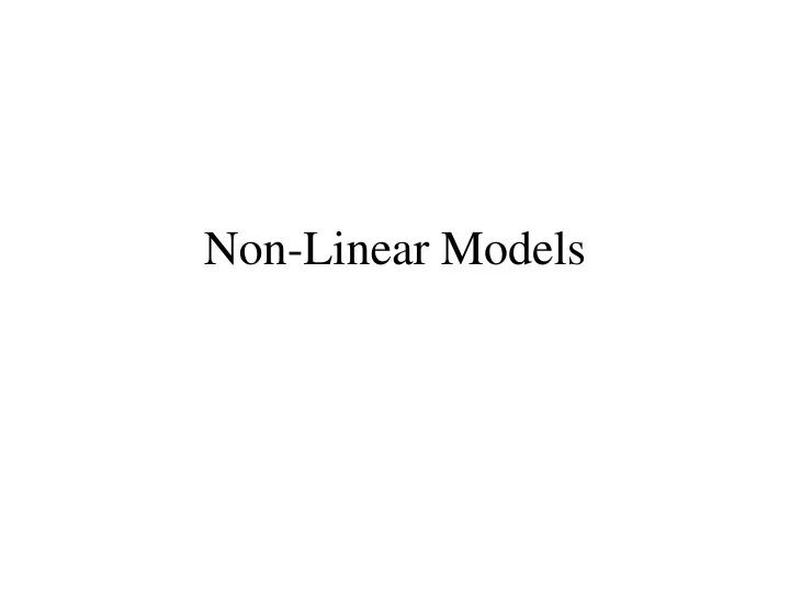 non linear models