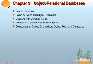 Chapter 9:  Object-Relational Databases