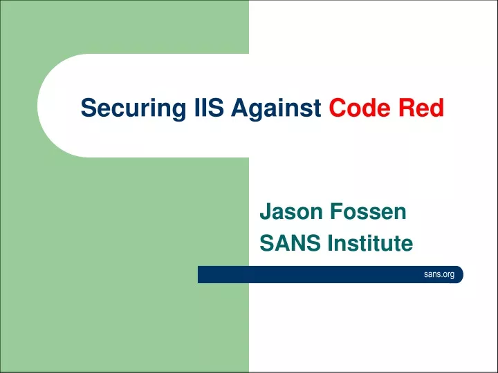 securing iis against code red