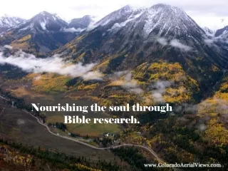 Nourishing the soul through Bible research.