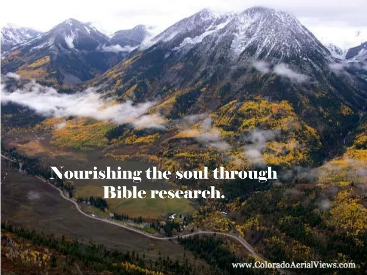 nourishing the soul through bible research