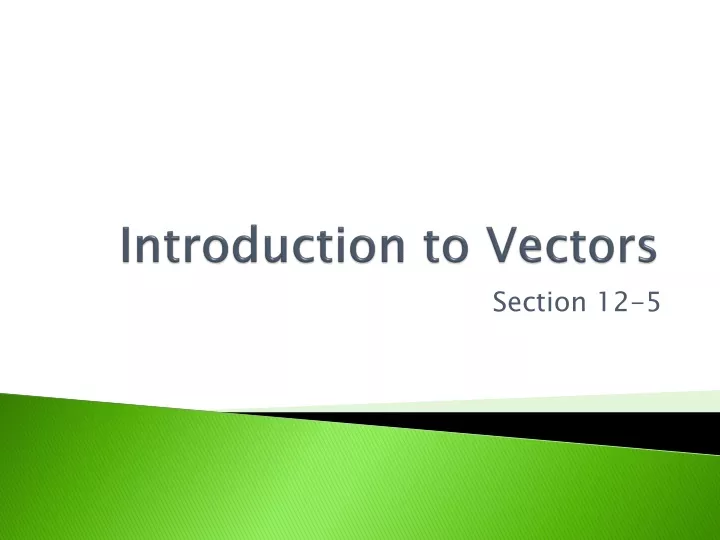 introduction to vectors