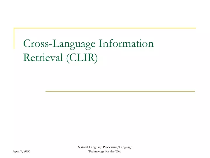 cross language information retrieval clir
