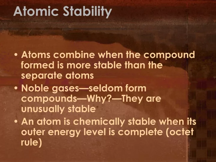 atomic stability