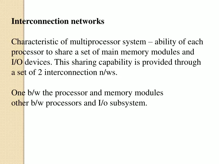 interconnection networks characteristic