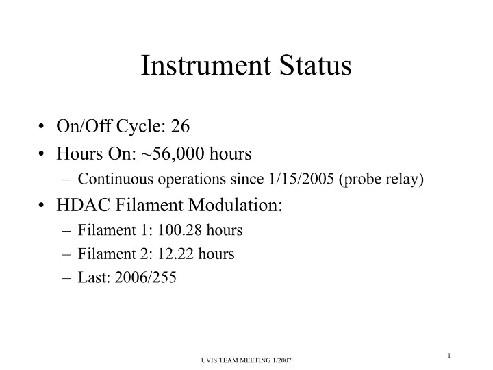 instrument status