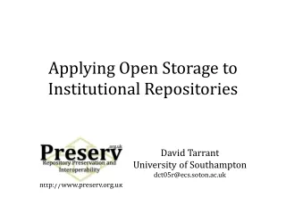 Applying Open Storage to Institutional Repositories