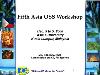 Fifth Asia OSS Workshop Dec. 3 to 5, 2008 Asia e University Kuala Lumpur, Malaysia