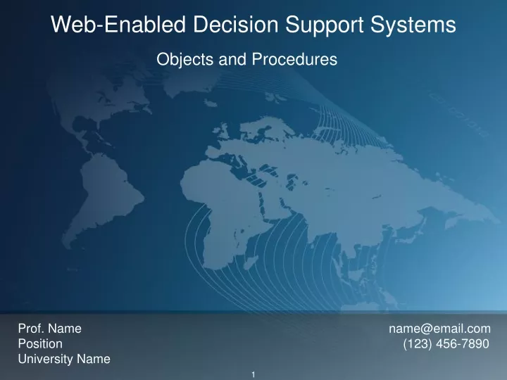web enabled decision support systems