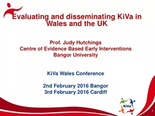 Evaluating and disseminating KiVa in Wales and the UK
