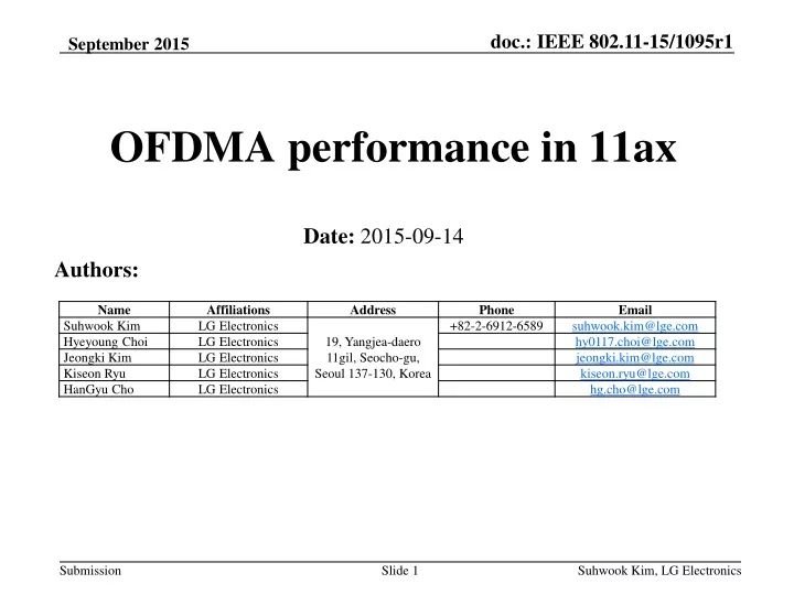 ofdma performance in 11ax