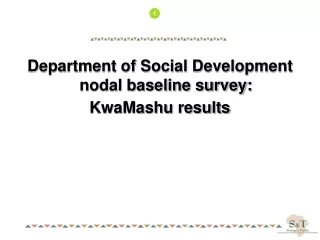 Department of Social Development nodal baseline survey: KwaMashu results