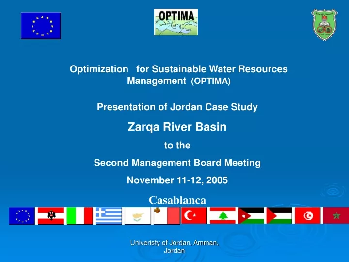 optimization for sustainable water resources