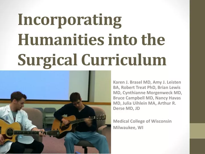 incorporating humanities into the surgical curriculum