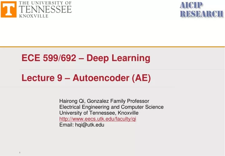 ece 599 692 deep learning lecture 9 autoencoder ae