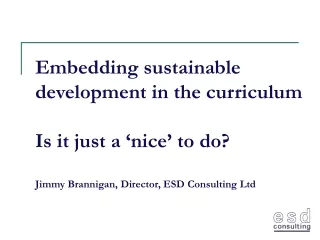 Embedding sustainable development in the curriculum