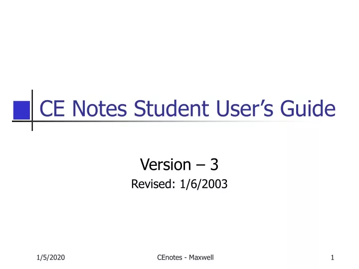 ce notes student user s guide