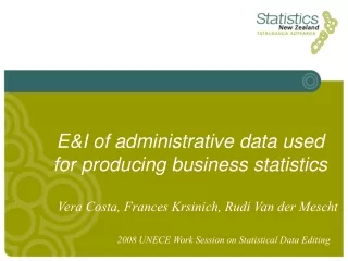 E&amp;I of administrative data used for producing business statistics